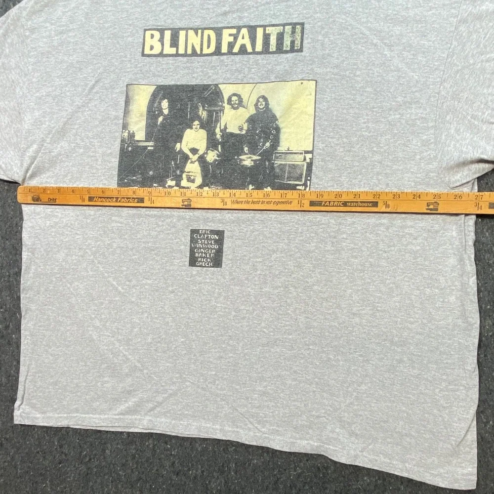 Blind Faith Band Graphic Tee Shirt 2XL Mens Gray Rock Eric Clapton Steve Winwood